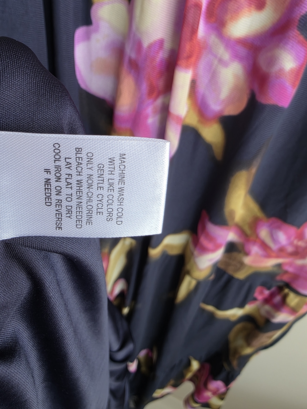 NWT Les Serein Navy Pink Floral Mesh Flutter Sleeve Maxi Dress XL - Picture 6 of 7
